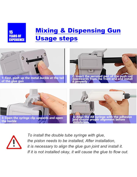 Pistola de Pegamento AB SoKalChw 50ml 1:1/2:1 con Boquillas