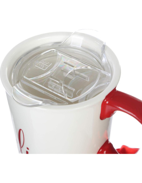 Taza de Cerámica Navideña Topadorn 502 ml con Tapa y Caja