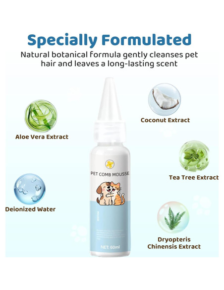 Cepillo 3 en 1 POHAHA para Gatos y Perros - Acicalamiento y Vapor