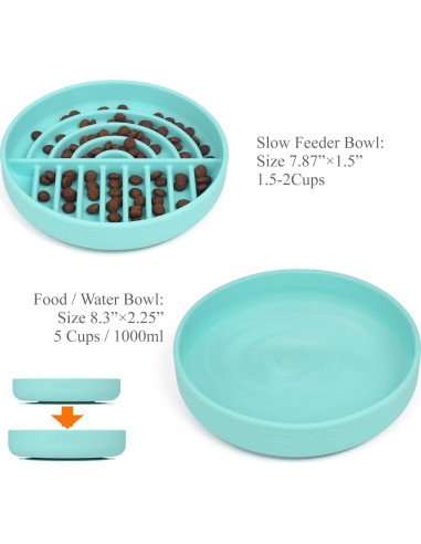 Juego de Cuencos Antideslizantes VEEVAO para Perros Medianos