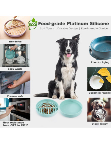 Juego de Cuencos Antideslizantes VEEVAO para Perros Medianos