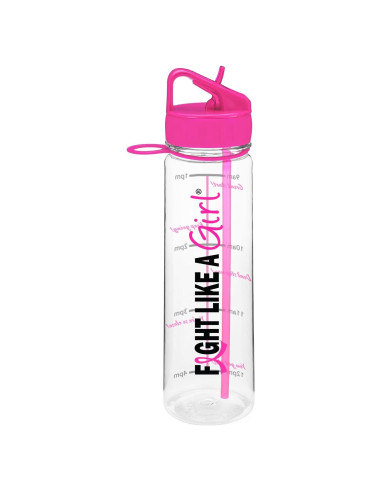Botella de Agua Motivacional Lucha Como una Chica 30 oz Rosa