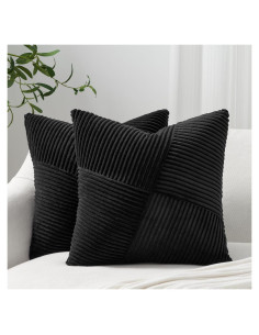 Juego de 2 Fundas de Almohada Decorativas Topfinel 30x30 cm Terciopelo