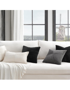 Juego de 2 Fundas de Almohada Decorativas Topfinel 30x30 cm Terciopelo 2