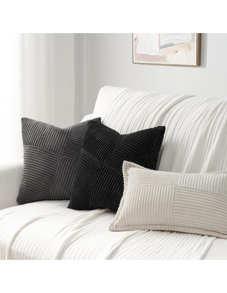 Juego de 2 Fundas de Almohada Decorativas Topfinel 30x30 cm Terciopelo