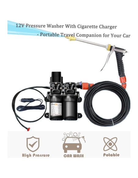 Lavadora a Presión Portátil CR TSTALS 12V 130 PSI Doble Bomba