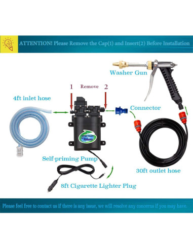 Lavadora a Presión Portátil CR TSTALS 12V 130 PSI Doble Bomba