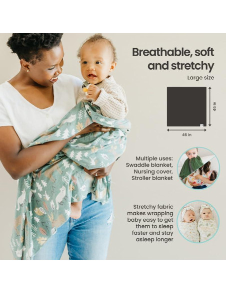 Manta de Envolver Copper Pearl Birdie 117x117 cm Suave y Elástica