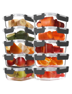 BAYZZ 10 Envases de Vidrio 650 ml con Tapas Herméticas