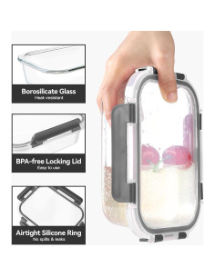 BAYZZ 10 Envases de Vidrio 650 ml con Tapas Herméticas 2