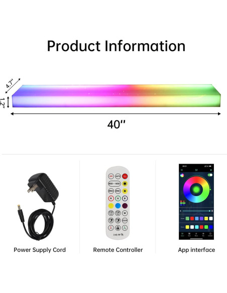 Estante de Botellas Iluminado LED Cimcame 40 Pulgadas Control Remoto