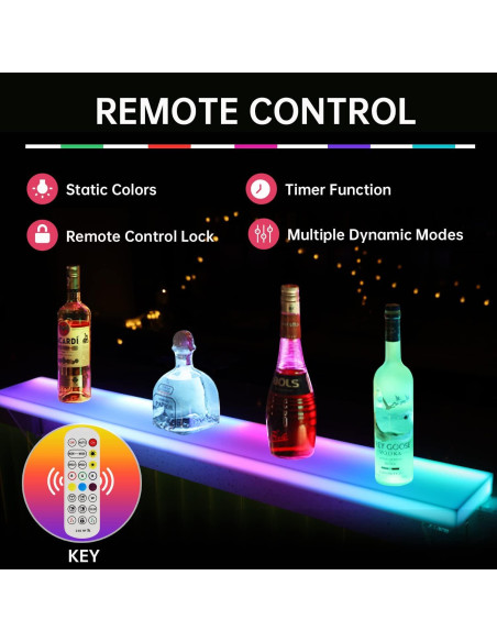 Estante de Botellas Iluminado LED Cimcame 40 Pulgadas Control Remoto