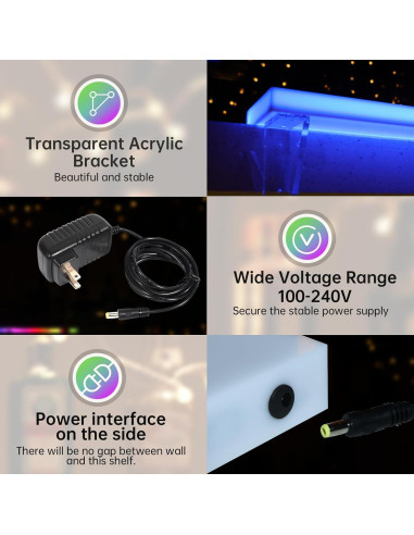 Estante de Botellas Iluminado LED Cimcame 40 Pulgadas Control Remoto