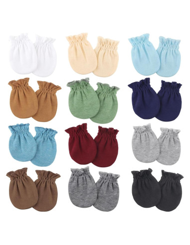 Guantes de Algodón BQUBO para Bebés 0-6 Meses - 12 Pares