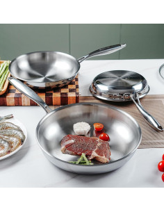 Sartén de Acero Inoxidable SLOTTET 20 cm Tres Capas Apta Horno 2