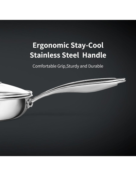 Sartén de Acero Inoxidable SLOTTET 20 cm Tres Capas Apta Horno