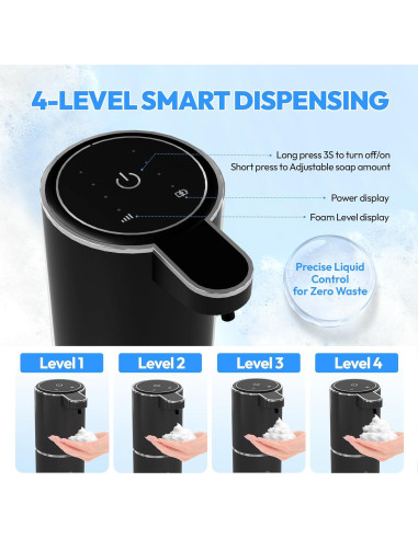 Dispensador Automático de Jabón Espumoso MTYGK Negro - 2 Unidades