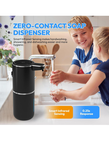 Dispensador Automático de Jabón Espumoso MTYGK Negro - 2 Unidades