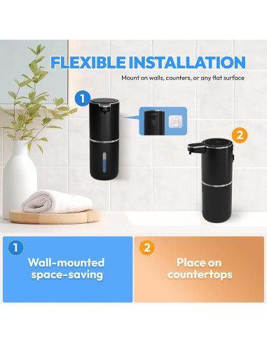 Dispensador Automático de Jabón Espumoso MTYGK Negro - 2 Unidades