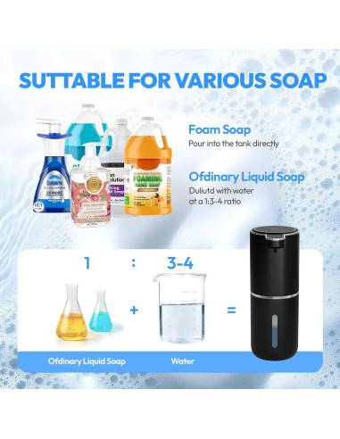 Dispensador Automático de Jabón Espumoso MTYGK Negro - 2 Unidades