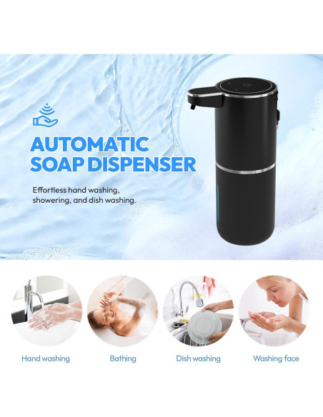 Dispensador Automático de Jabón Espumoso MTYGK Negro - 2 Unidades