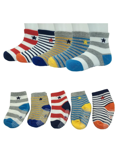 Calcetines Antideslizantes para Bebés FlyingP 5 Pares 12-36 Meses