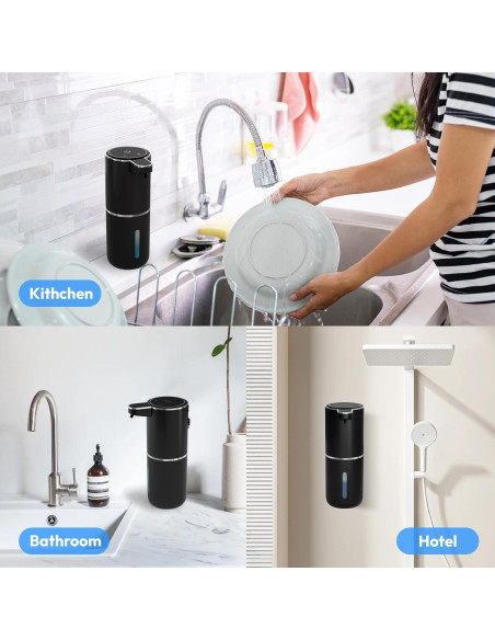 Dispensador Automático de Jabón Espumoso MTYGK Negro - 2 Unidades