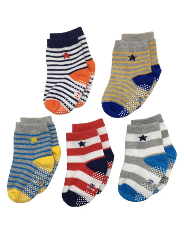 Calcetines Antideslizantes para Bebés FlyingP 5 Pares 12-36 Meses