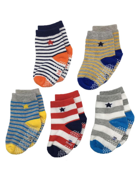 Calcetines Antideslizantes para Bebés FlyingP 5 Pares 12-36 Meses