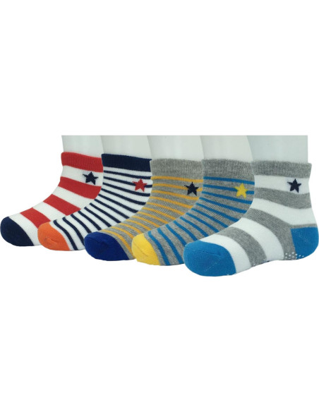 Calcetines Antideslizantes para Bebés FlyingP 5 Pares 12-36 Meses