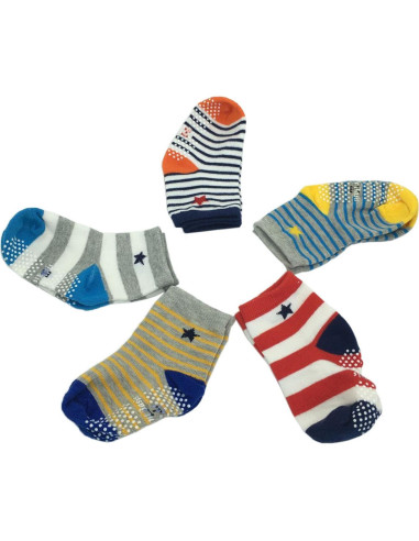 Calcetines Antideslizantes para Bebés FlyingP 5 Pares 12-36 Meses