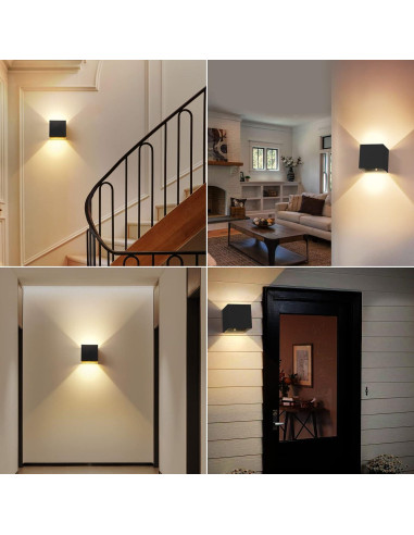 Luz de Pared con Sensor de Movimiento SURPALIG 6000mAh LED Negro