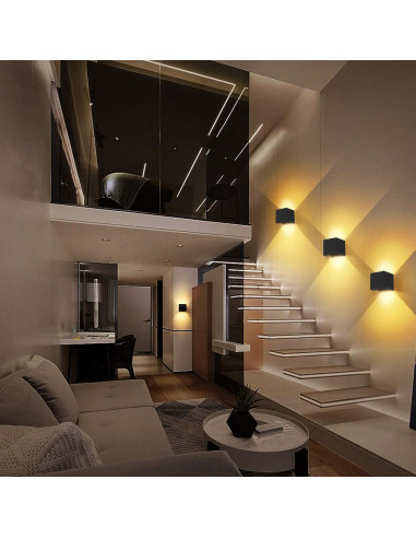 Luz de Pared con Sensor de Movimiento SURPALIG 6000mAh LED Negro