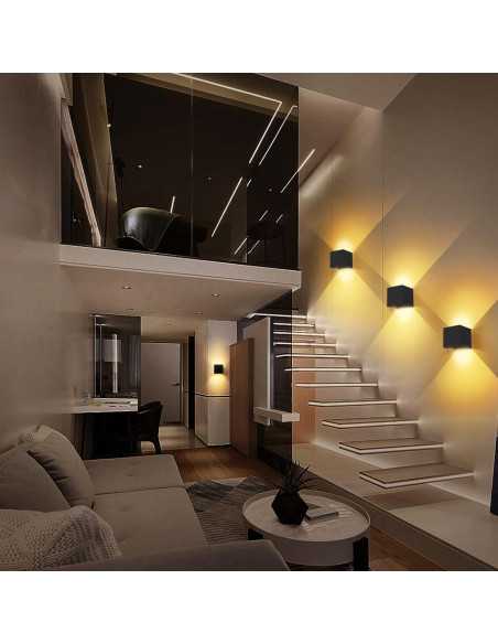 Luz de Pared con Sensor de Movimiento SURPALIG 6000mAh LED Negro