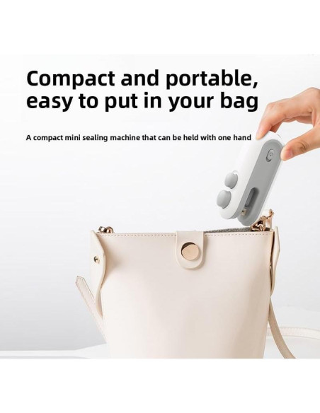 Mini Sello de Bolsa Portátil FK-01 Azul - Sello y Cortador 2 en 1