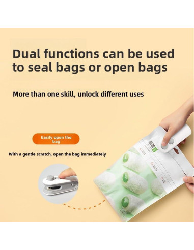 Mini Sello de Bolsa Portátil FK-01 Azul - Sello y Cortador 2 en 1