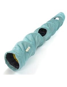 Túnel para Gatos Plegable Dilekita.shop de Terciopelo Azul 140x25 cm