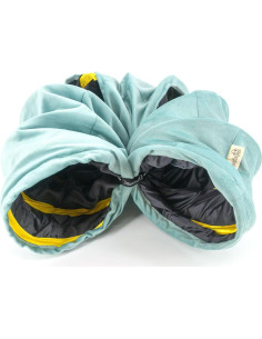 Túnel para Gatos Plegable Dilekita.shop de Terciopelo Azul 140x25 cm 2