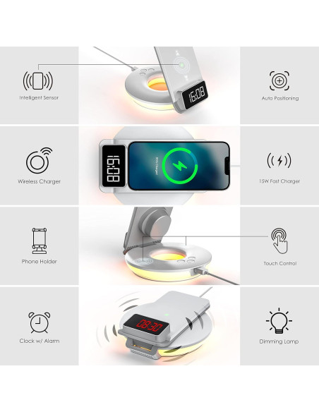 Lámpara de Mesa RexingUSA con Cargador Inalámbrico 15W