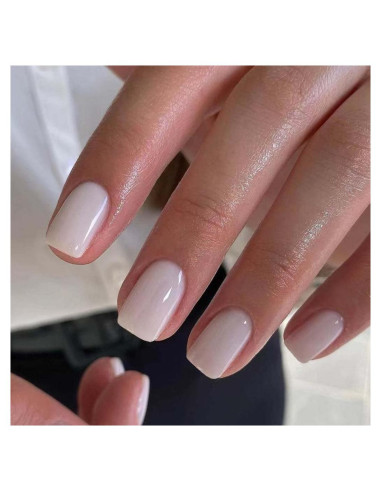 Uñas Postizas Acrílicas Blancas Cuadradas Foccna 24 Piezas