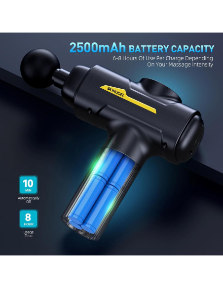 Pistola de Masaje SORUDEL con 7 Cabezas y 6 Velocidades