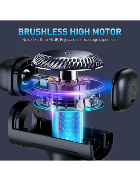 Pistola de Masaje SORUDEL con 7 Cabezas y 6 Velocidades