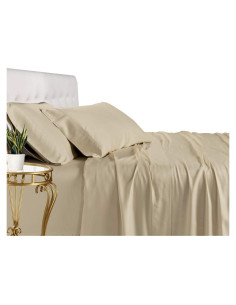 Juego de Sábanas Twin Extra Long Royal Tradition Viscosa Bambú 3 Piezas Beige