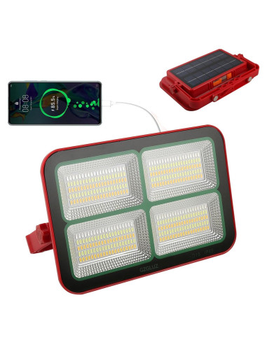Luz de Trabajo Solar GZGLUZ D19 200W 15000LM IP69 Recargable