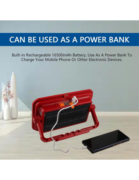 Luz de Trabajo Solar GZGLUZ D19 200W 15000LM IP69 Recargable