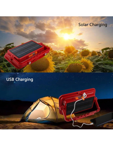 Luz de Trabajo Solar GZGLUZ D19 200W 15000LM IP69 Recargable