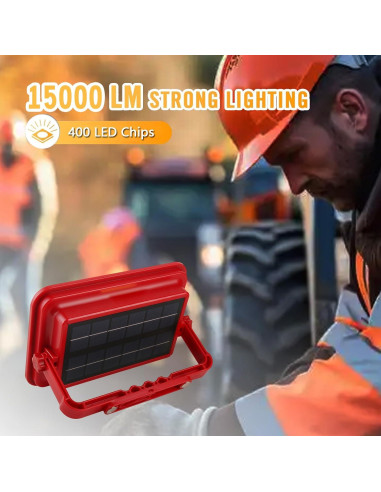 Luz de Trabajo Solar GZGLUZ D19 200W 15000LM IP69 Recargable