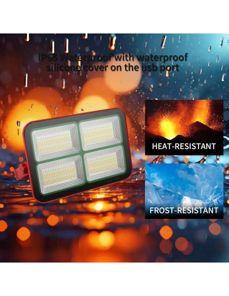 Luz de Trabajo Solar GZGLUZ D19 200W 15000LM IP69 Recargable