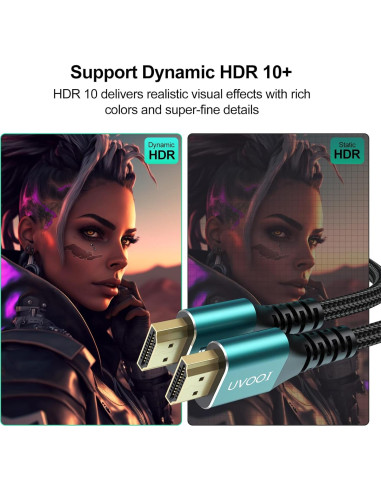 Cable HDMI 2.1 eARC 8K UVOOI 2 Metros 48Gbps Dolby Atmos