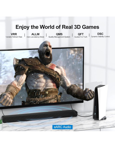 Cable HDMI 2.1 eARC 8K UVOOI 2 Metros 48Gbps Dolby Atmos